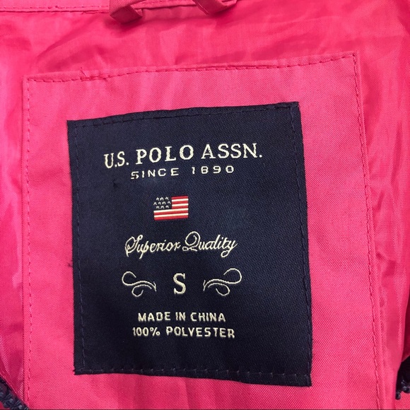 US Polo Pink Windbreaker Jacket Sz S - Picture 5 of 6